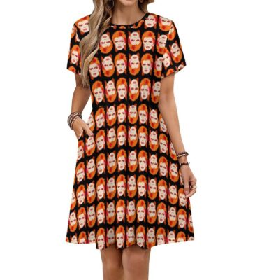 DAVID BOWIE cool comfy summer knit dress . original illustration