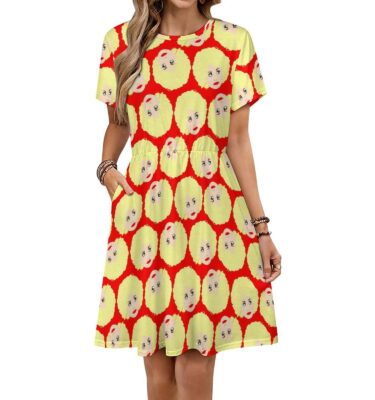 DOLLY PARTON cool comfy summer knit dress . original illustration