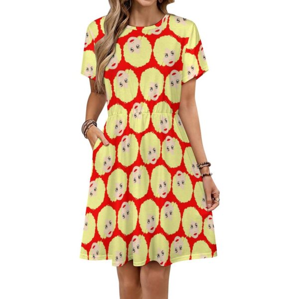 DOLLY PARTON cool comfy summer knit dress . original illustration