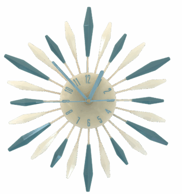 blue and vanilla retro resin clock