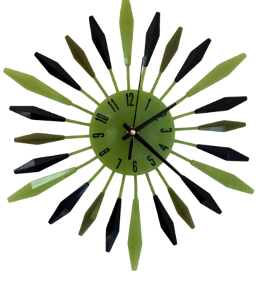 black and greens retro resin clock