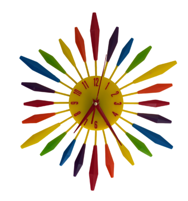 happy pride retro resin clock