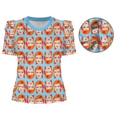 DAVID BOWIE puff sleeve tee - original illustration