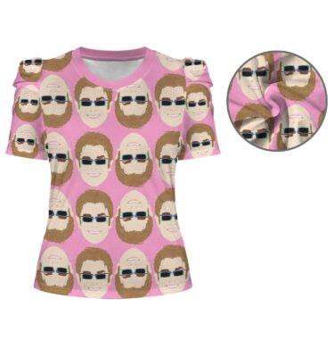 elton john puff sleeve tee - original illustration
