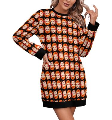 DAVID BOWIE SWEATER DRESS . original illustration