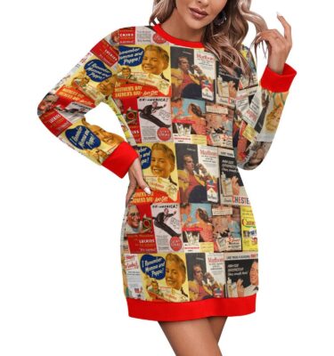 VIntage Cigarette ads SWEATER DRESS . original design