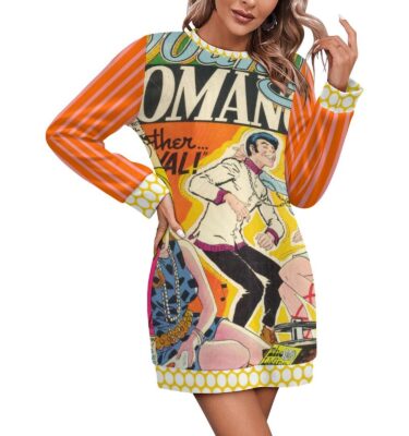 vintage comics SWEATER DRESS . original design