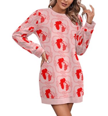 kissing cowgirls SWEATER DRESS . original illustration