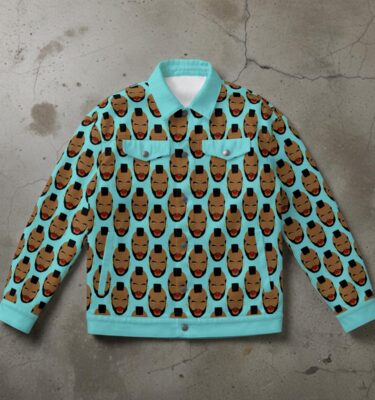 MR. T CANVAS JEAN JACKET - original illustration . sizes up to a 5X!!