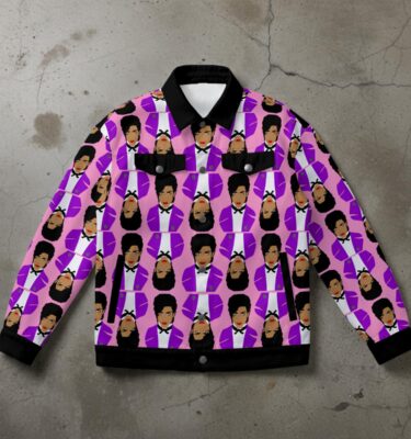 PRINCE - ARTIST FORMERLY KNOWN AS - CANVAS JEAN JACKET original illustration . sizes up to a 5X!!