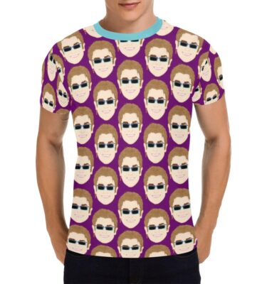 elton john all over print tee . original illustration